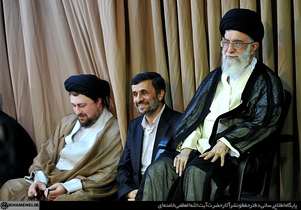 خوش و بش احمدی نژاد و سیدحسن خمینی