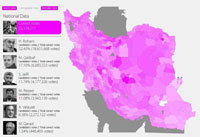 جزییات آرای نامزدهای ریاست جمهوری در ۱۱۰۰ شهر +نقشه