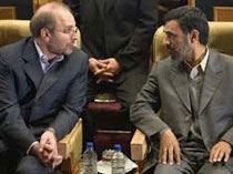 دیدار احمدی نژاد و قالیباف در ساختمان لادن