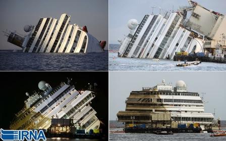 غرق شدن کشتی تفریحی ˈکاستا کنکوردیاˈ در آب های ایتالیا.