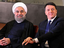 نشست خبری روحانی درایتالیا زیر سایه فاتح ایران و اسبش+عکس