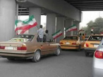 پرچم ایران بر فراز خودروهای عراقی