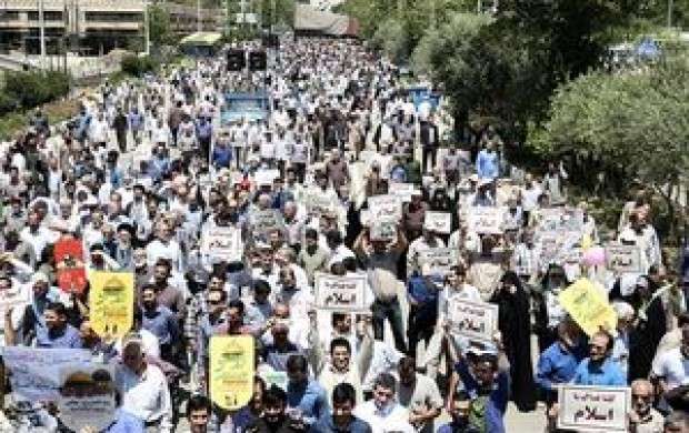 محکومیت جنایات صهیونیست‌هادر تظاهرات تهران