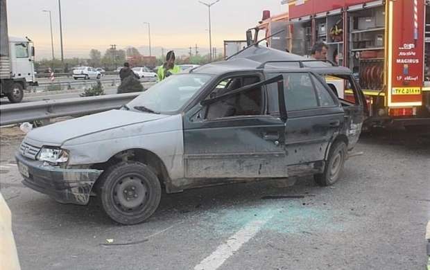 تصادف ۴ خودرو در اتوبان تهران ـ قم