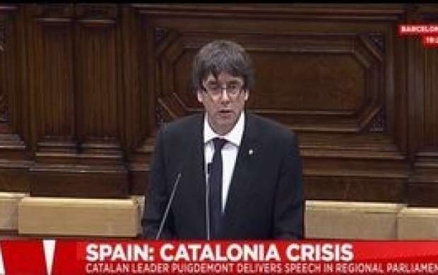 رهبر کاتالونیا اعلام استقلال نکرد!