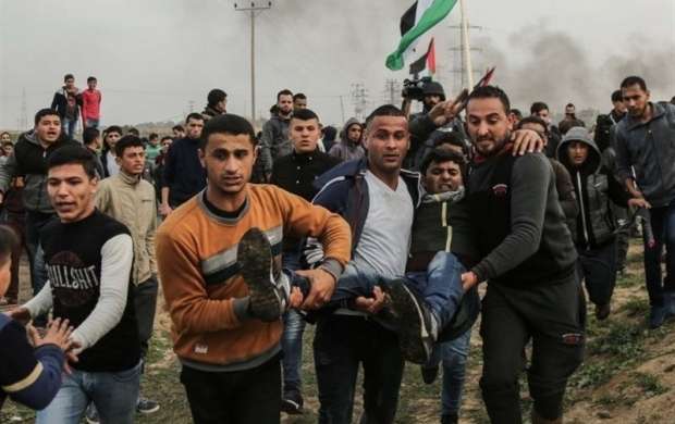 ترس صهیونیست ازراهپیمایی فلسطینیان در نوار غزه