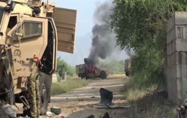 انهدام هفت خودروی نظامی سعودی در مرز یمن
