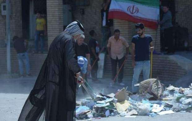عراقیها کنسولگری ایران را آب و جارو کردند+عکس
