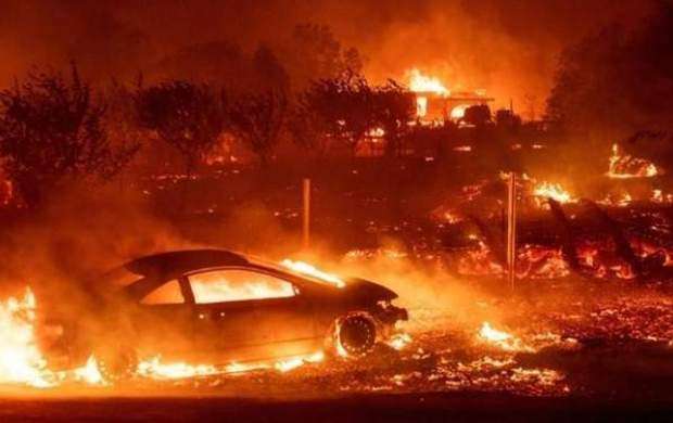 پیشروی آتش‌سوزی در کالیفرنیا ۵ کشته به جا گذاشت