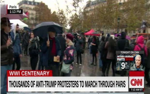 هزاران معترض ضد ترامپ در پاریس فریاد زدند