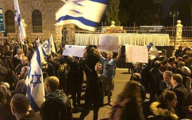 حضور ۶ وزیر در تظاهرات صهیونیست‌ها علیه نتانیاهو