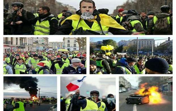 درگیری شدید پلیس و جلیقه زردها در پاریس