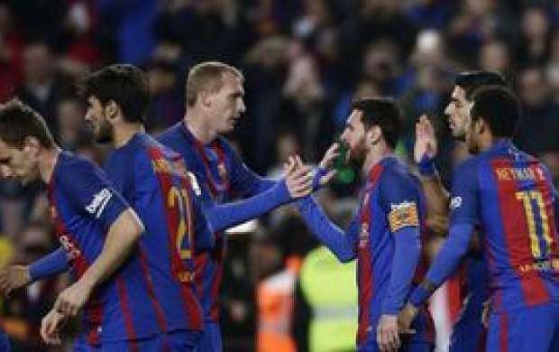 پیروزی بارسلونا در شب درخشش مسی