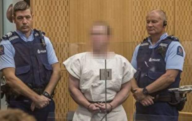 لبخند عامل حادثه تروریستی نیوزیلند در دادگاه