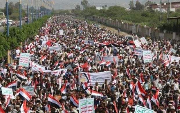 تظاهرات میلیونی یمنی‌ها در چهارمین سالگردمقاومت
