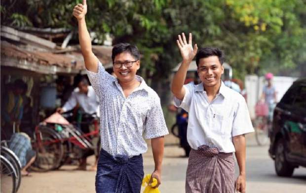 آزادی خبرنگاران فاش کننده جنایات میانماری‌ها