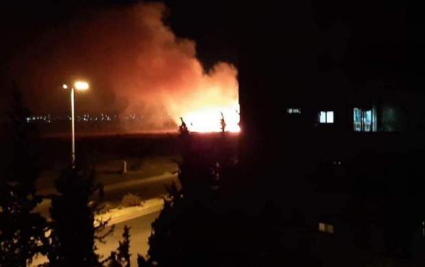 آتش‌سوزی گسترده در جنوب دمشق