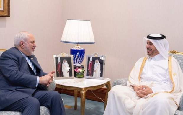 ظریف با نخست‌وزیر قطر دیدار کرد