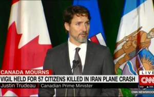 حضور نخست وزیر کانادا در مراسم قربانیان سقوط هواپیما