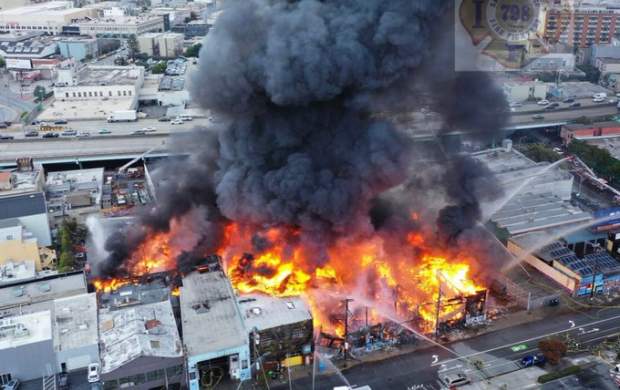 آتش‌سوزی مهیب در سانفرانسیسکو آمریکا +عکس و فیلم