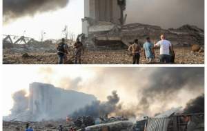 عکس/ نقطه صفر انفجار بیروت و حجم خرابی