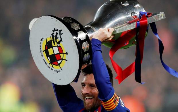 مسی در شب قهرمانی بارسلونا تاریخ ساز شد