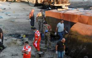 انفجار مرگبار یک مخزن سوخت در لبنان