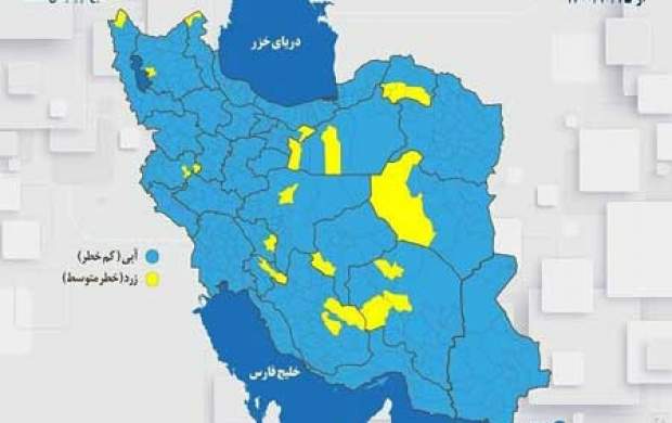 رنگ نارنجی و قرمز از نقشه کرونایی پاک شد