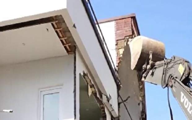تخریب ساختمان وزارت نیرو در جاده چالوس +فیلم