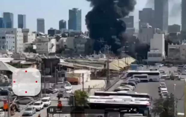 فیلم/ وقوع آتش‌سوزی بزرگ در بازار تل‌آویو
