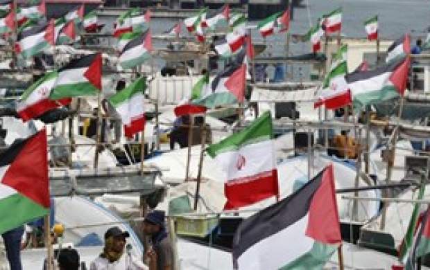 فیلم/ رژه بسیج دریایی در حمایت از فلسطین