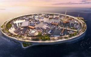 ابرشهر ژاپنی که سکوی پرتاب موشک دارد +عکس