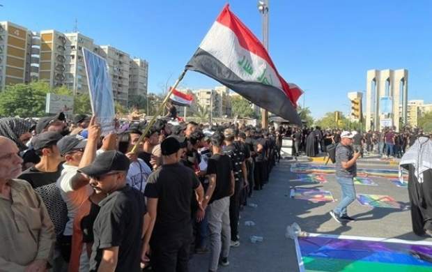 فیلم/ اعتراض مردم عراق مقابل سفارت سوئد