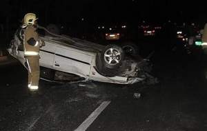 واژگونی سمند پس از فرار از ایست و بازرسی