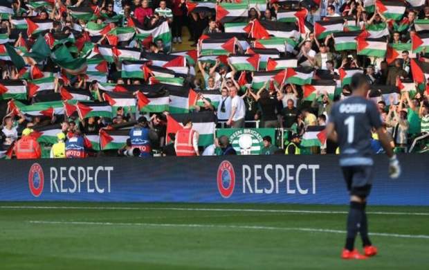 جو وحشتناک ورزشگاه در حمایت از فلسطین