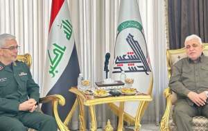 دیدار سرلشکر باقری با رئیس حشدالشعبی عراق