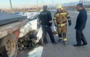 تصادف مرگبار پژو پارس با تریلر در تهران