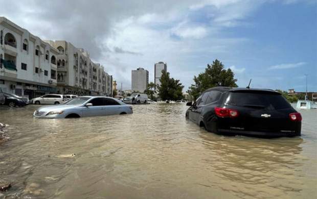 تصاویری از خسارت سیل امارات