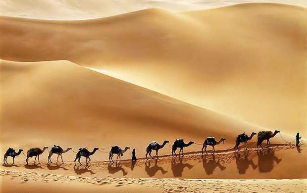 صحرای فوق‌العاده عربستان با رنگی خاص