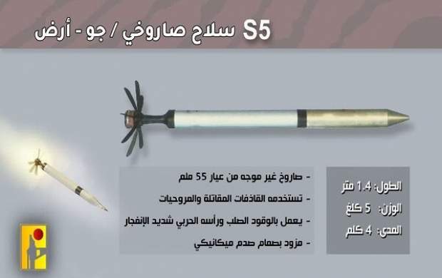 استفاده حزب‌الله برای نخستین بار از موشک«اس ۵»