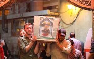 تشییع پیکر شهید سعید آبیار در حرم حضرت رقیه