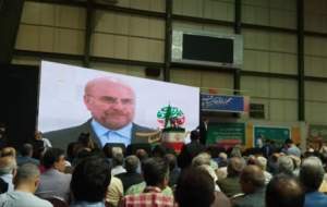 گردهمایی کارگران و بازنشستگان با حضور قالیباف