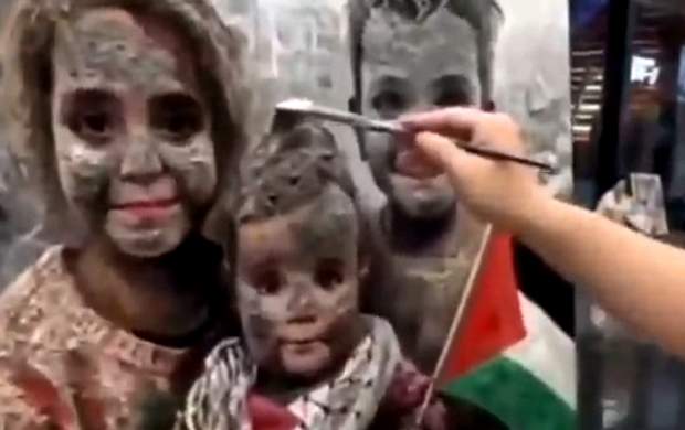 یک چینی رنج کودکان غزه را به تصویر کشید