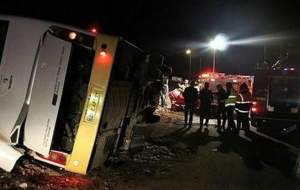 واژگونی اتوبوس زائران اربعین با ۲۸ مصدوم