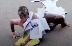 فیلم/ مردی که با خزیدن به دادگاه رفت  