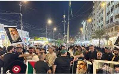 فیلم/ تشییع نمادین شهید نصرالله در عراق  