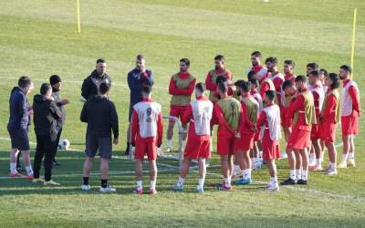 تمرین تیم ملی ایران در سرمای بیشکک