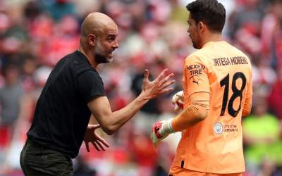 حرکات عجیب گواردیولا با دروازه‌بان سیتی  <img src="https://cdn.jahannews.com/images/video_icon.png" width="16" height="16" border="0" align="top">