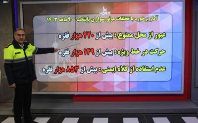 جریمه بیش از ۸۵۰۰۰۰ موتورسوار بدون کلاه