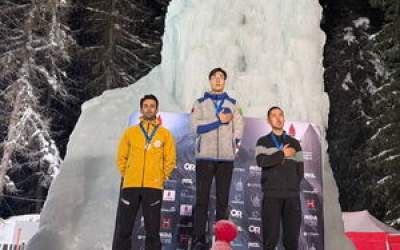 نقره جام جهانی فرانسه بر گردن یخ‌نورد ایرانی